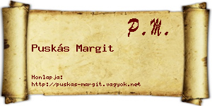 Puskás Margit névjegykártya